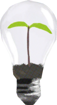 Textured Cutout Light Bulb with Plant
